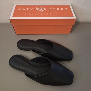 NIB Katy Perry Black Flat Mule Slip Ons